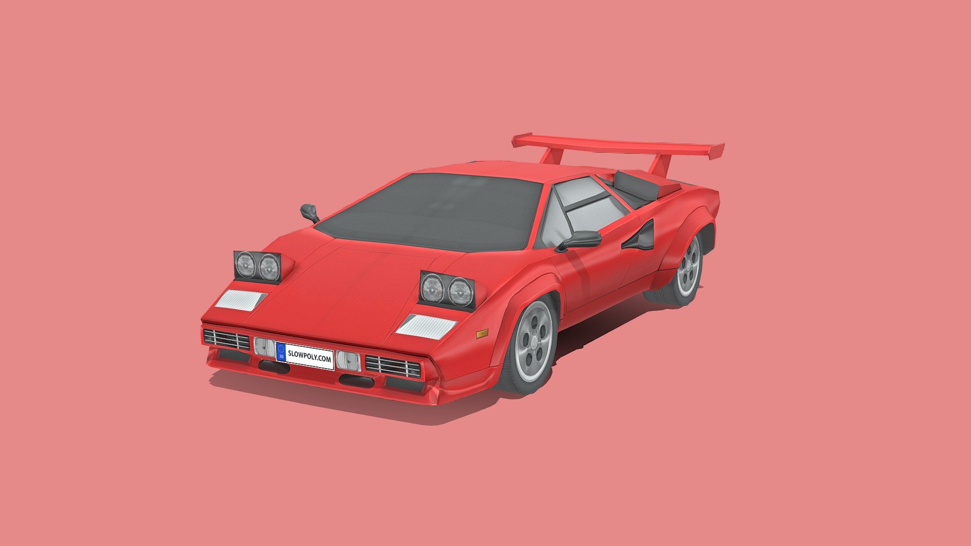 Lamborghini Countach 1985, high quality texures 4000px. Very clean geometry and surface flow - Lamborghini Countach 1985 - Buy Royalty Free 3D model by slowpoly 3d model