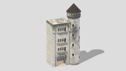 Castle Medieval Middle Ages 02 Low Poly PBR kit, tower, gate, square, castle, historic, empire, set, medieval, build, module, pack, collection, ready, draw, walls, vr, ar, fortification, gothic, middle, town, realistic, fortress, age, gatehouse, built, ages, drawbridge, asset, game, 3d, pbr, low, poly, mobile, stone, building, rock, "war", "bridge", "towngate"