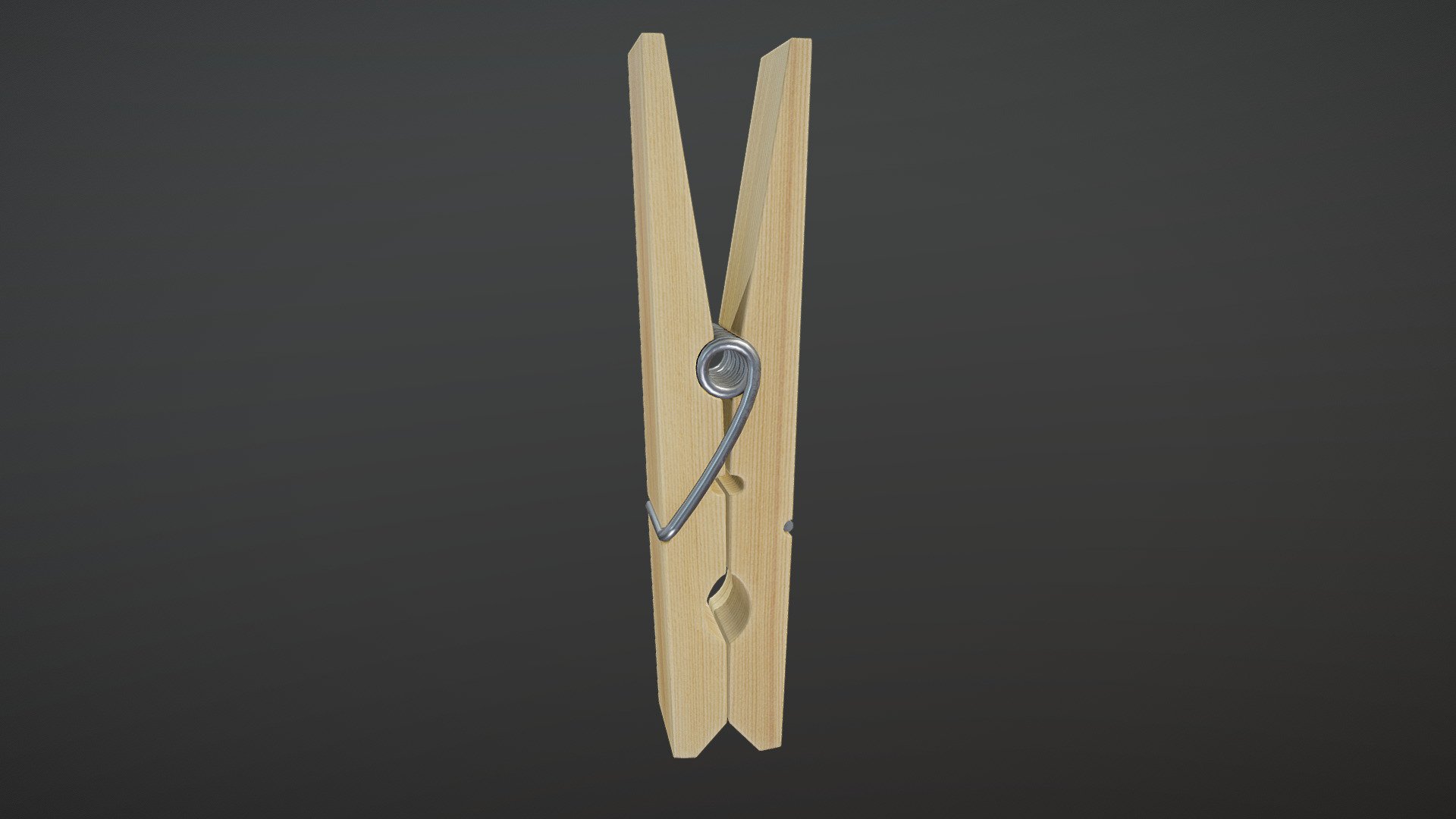 3D model of animated wooden clothes peg 3d model