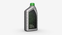 Engine Oil Bottle with Scale Mockup automobile, oil, motor, template, can, diesel, scale, mockup, tank, engine, liquid, canister, lubricant, 3d, pbr, car, bottle, container, plastic