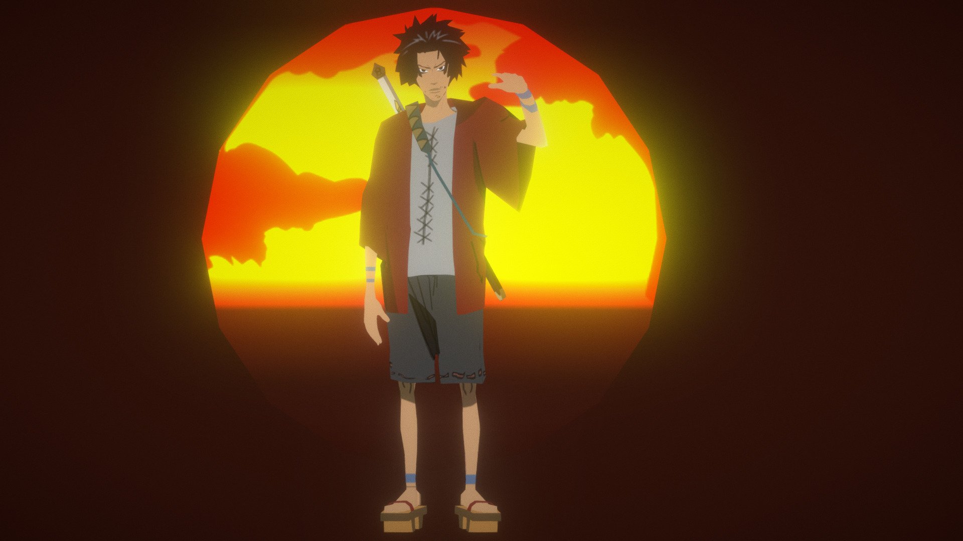 Mugen is one of the main male protagonists of Samurai Champloo 3d model