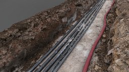 Data line pipes dig terrain, trench, 3d-scan, dig, underground, earth, electricity, network, wire, 3d-scanning, clay, pipeline, survey, surveying, internet, downloadable, cable, cables, soil, freemodel, photoscan, city, free, construction, download, broadband