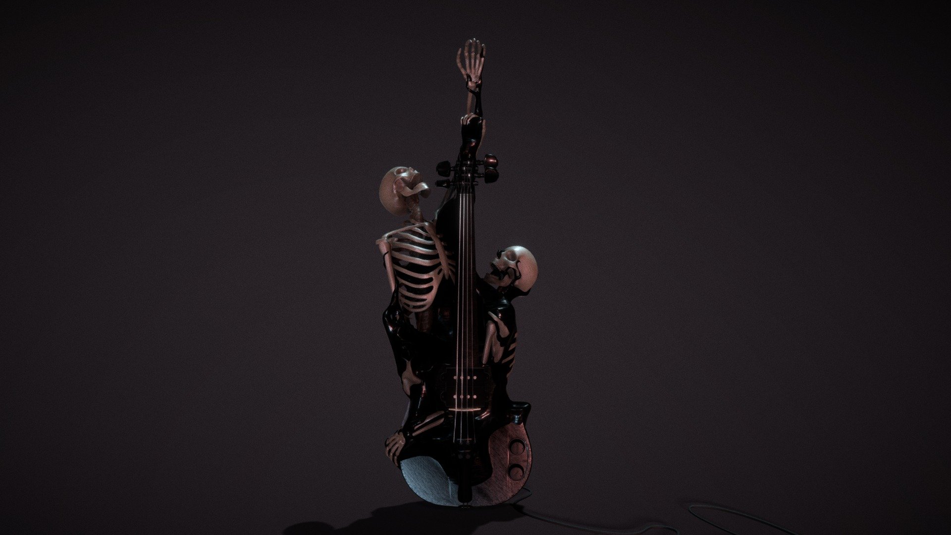A violin fit for Death - Death's Violin - 3D model by Darrel_Leigh 3d model
