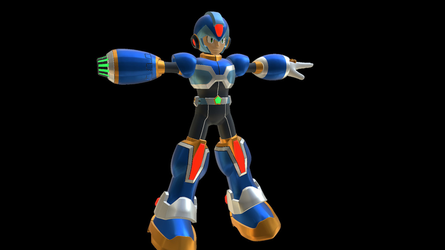 X is the successor of the original Mega Man and is Dr. Thomas Light's greatest creation. X is a Maverick Hunter who fights alongside his partners Zero and Axl in order to maintain peace and stability in the world and protect humans and Reploids alike from Maverick Reploids, though X would like nothing better than the opportunity to stop fighting. 

X is the first robot to possess sophisticated technology and behavioral adaptation, based on the last design of Dr. Light. Dr. Cain, the scientist who found him, was never able to fully analyze X's internal systems and system code. Despite this, Cain was able to replicate X's general architecture, making X the precursor to each and every Reploid brought into production. This makes him the proverbial &lsquo;father' of the Reploids. Though X and Zero are technically not Reploids, as they are the first of their kind, they are known as Reploids to reduce confusion.

Via: http://megaman.wikia.com/wiki/Mega_Man_X_(character) - X (Command Mission) - 3D model by Joseph M. Christ (@pervytheshadow) 3d model