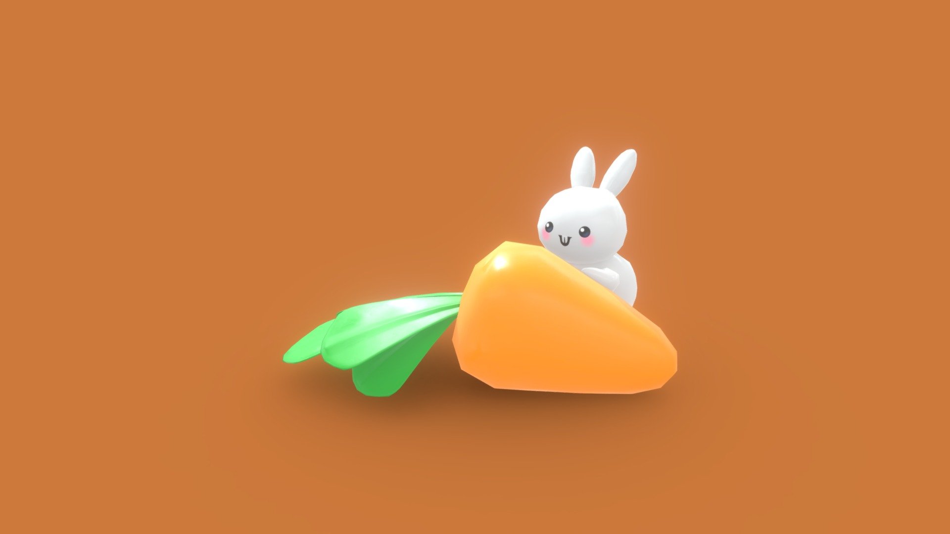 Found an old model of a rabbit i made while studying videogames and decided to actually finish it because it was cute, gave him a quick face and upload it 3d model