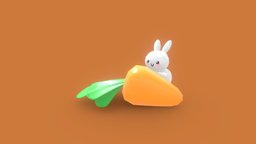 Cute rabbit rabbit, cute, carrot, substancepainter, substance