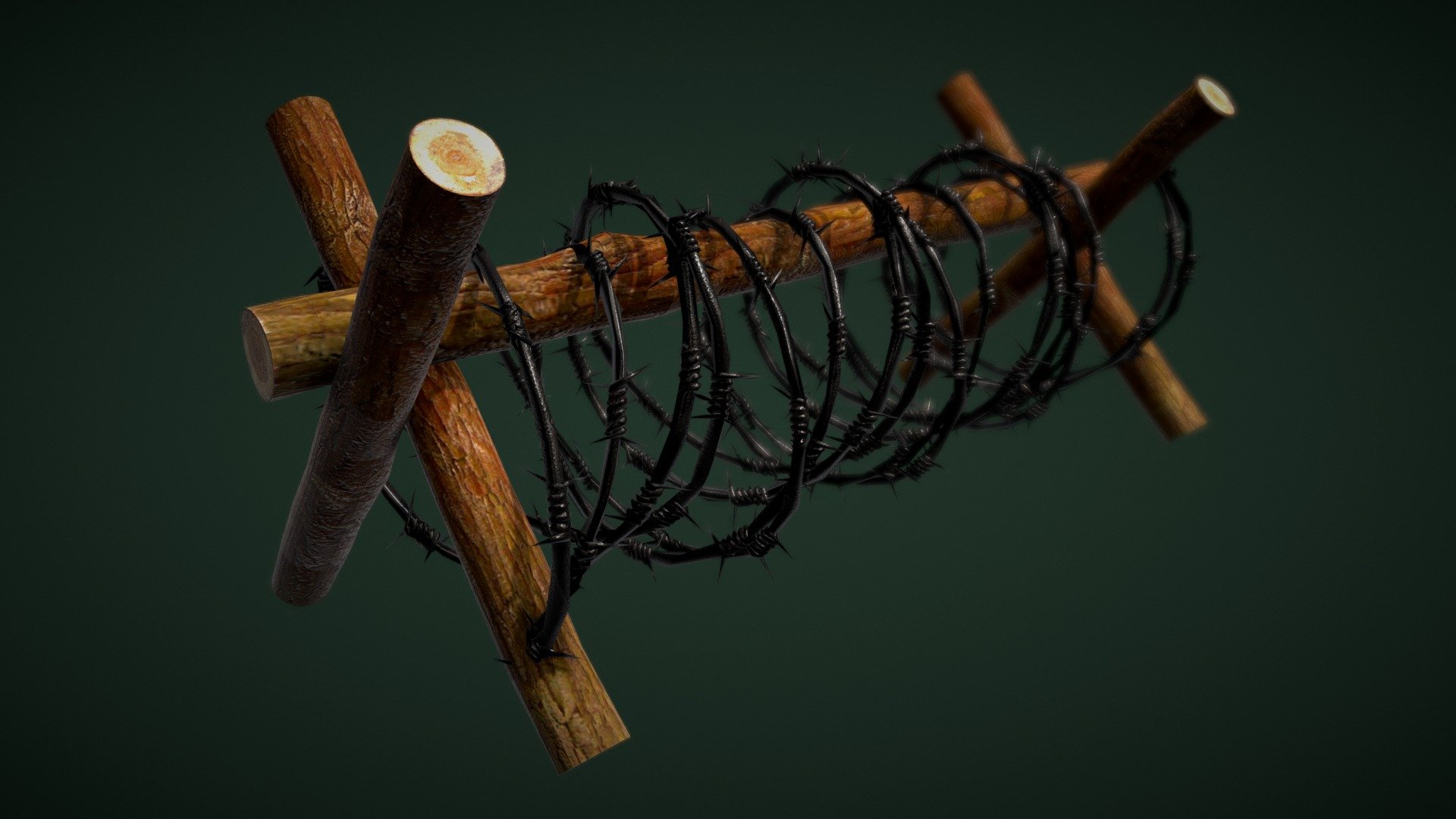 World War 2 style barbed wire - Barbed Wire - Buy Royalty Free 3D model by Alverspin 3d model