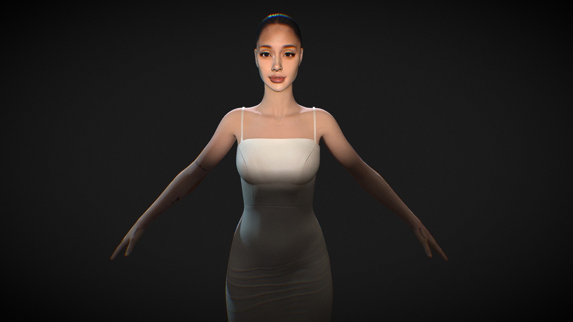 This is a model I did of Ariana Grande a while ago. I think I wasn´t so spot on on her likeness but I try, and finally figue out how to make the alpha hair maps look decent on this website!.
Hope you like it.

This model is not rigged 3d model