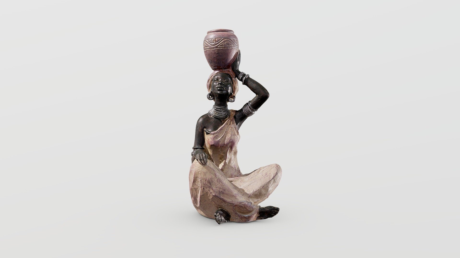 African Statue for Home Decoration

The African Figurines is crafted with professional sculpture, hand painting technique with resin material, showing a antique woodstone color appearance. The African decor statue is under handcraft, small variation may occur in details, such as size and color. Each statue is unique.

10.8 x 11.8 x 22.6 cm (78 micrometers per texel @ 4k)

Scanned using advanced technology developed by inciprocal Inc. that enables highly photo-realistic reproduction of real-world products in virtual environments. Our hardware and software technology combines advanced photometry, structured light, photogrammtery and light fields to capture and generate accurate material representations from tens of thousands of images targeting real-time and offline path-traced PBR compatible renderers.

Zip file includes low-poly OBJ mesh (in meters) with a set of 4k PBR textures compressed with lossless JPEG (no chroma sub-sampling) 3d model