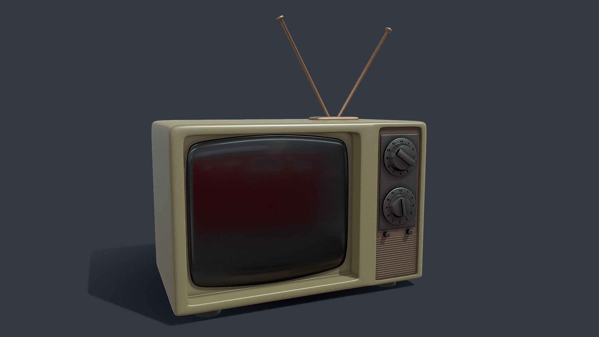 An old TV 3d model. Created with Blender 3d model