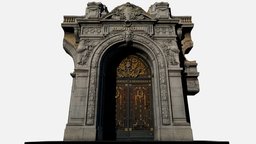 the Pearly Gates monument, shopping, facade, belgium, antwerp, neoclassical, cobblestone, meir, stadsfeestzaal, realitycapture, architecture, photogrammetry, 3dsmax, zbrush, building, street