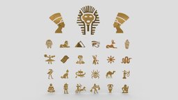 Egyptian Symbols ancient, historic, exterior, egyptian, vr, ar, pharaoh, statue, giza, obelisk, hieroglyphs, glyphs, egyptology, historical-archaeology, hieroglyphics, cairo, metaverse, egyptian-sculpture, pharaohs, egyptian-culture, architecture, egyptian-symbols