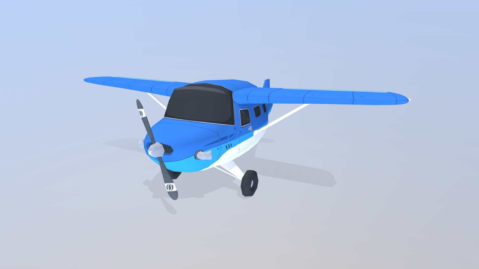 This cartoon plane has his  flaps and propeller separated , in case you want to move it in your game 3d model