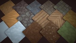 Texture pack 2 (Ground) grass, textures, snow, ground, sand, dirt, tiles, handpainted, stone, wood, stylized