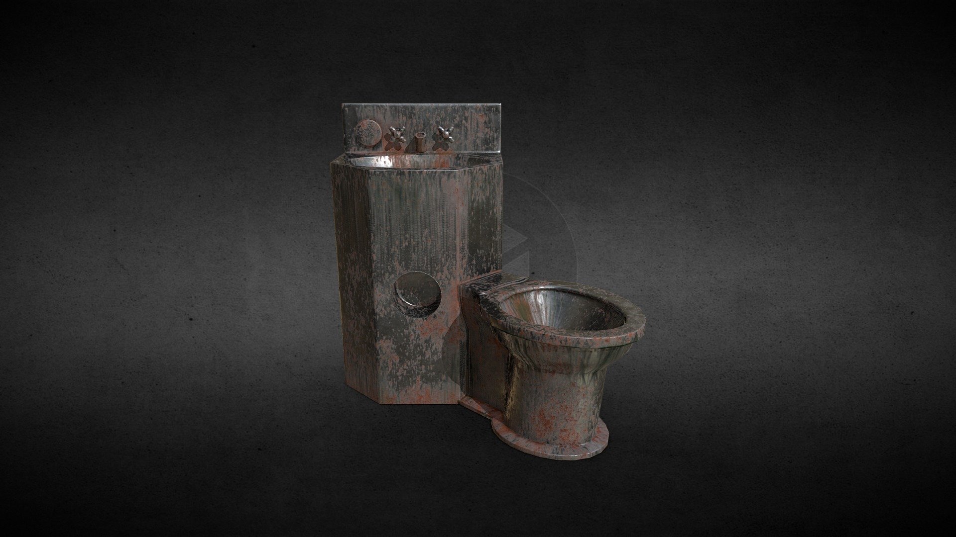 toilet bowl for prisoners natural needs in a prison cell. also known as Parasha (Параша) in prison jargon 3d model