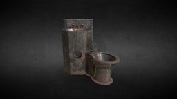 close-stool (parasha) prison toilet toilet, pbr, lowpoly, prison-cell
