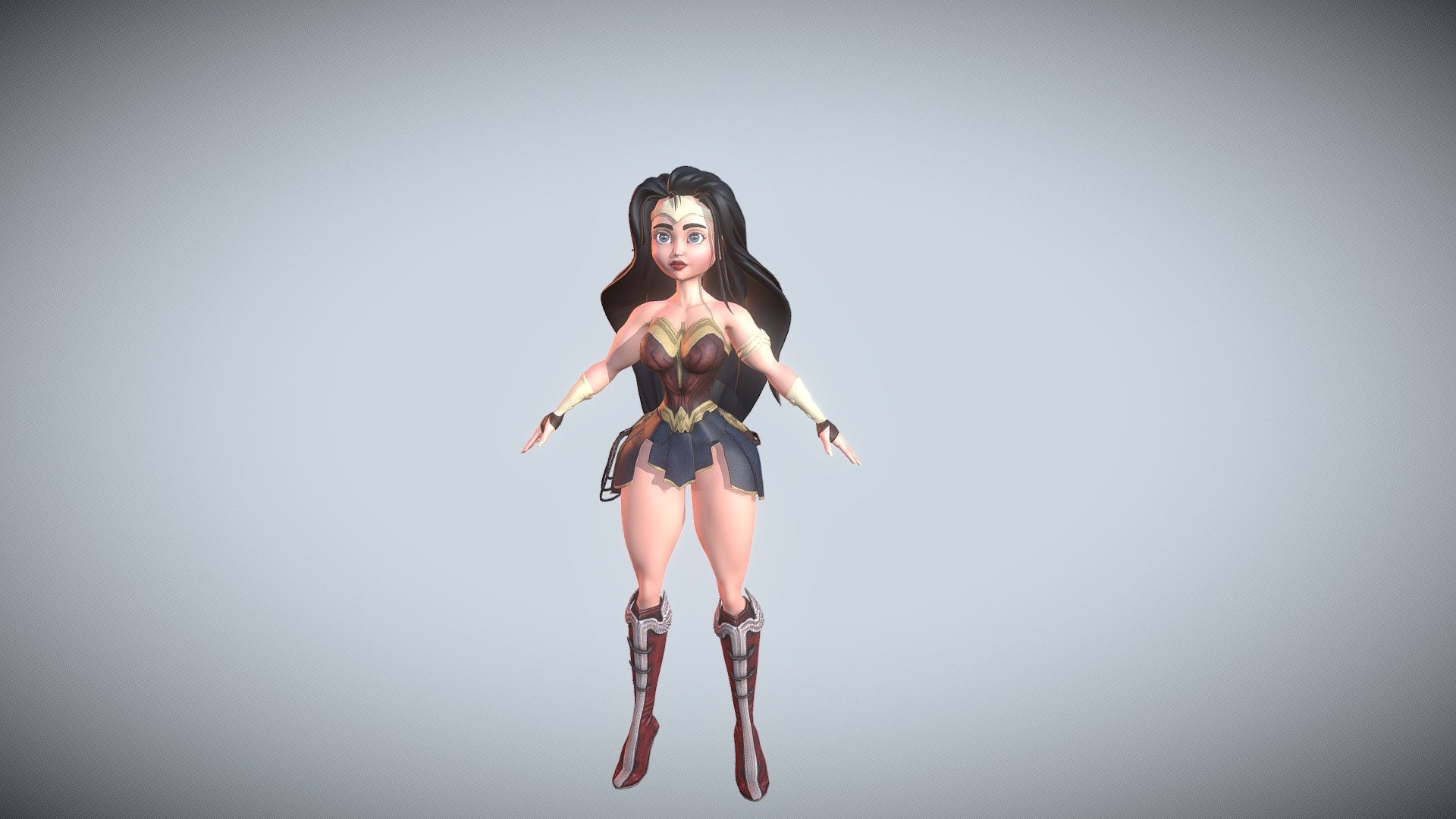 Marvel cartoon Character Wonder Woman 3d model