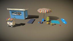 Old Beach props collection, beach, props-game-assets