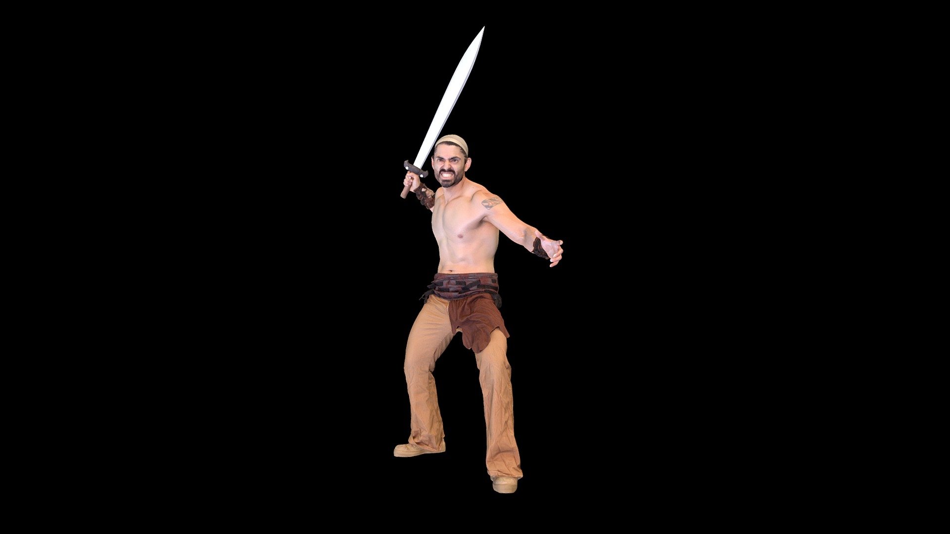 Victor holding a sword showing his muscles.

Product Features:




Game Engine and PBR ready

High Poly

Textures:

All maps are in PNG format.




Diffuse Map (8192x8192)

Specular Map (8192x8192)

Roughness Map (8192x8192)

Normal Map (8192x8192)

SSS Map (8192x8192)

Model Polycounts:




156704 Faces

78664 Vertices

Available File Formats:




OBJ

FBX

About Human Engine:

Using our 150 DSLR Photogrammetry rig, we create 3D and 4D assets for Games, VFX, Movies, Television, Virtual Reality and Augmented Reality. From 3D scanning to rigging, game-engine integration, we have your character creation needs covered 3d model
