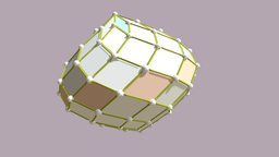 90 Faced Rhombic Zonohedron geometry, vzome
