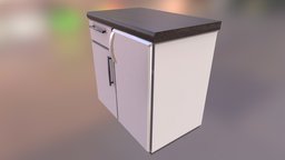 Freezer with cabinet component component, cabinet, freezer, 3dhaupt, blender, blender3d