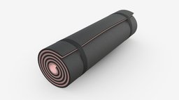 Camping Yoga Exercise Mat camping, two, fitness, gym, soft, pad, exercise, color, foam, mattress, rest, yoga, comfort, meditation, mat, rolled, 3d, pbr, sport, rubbers