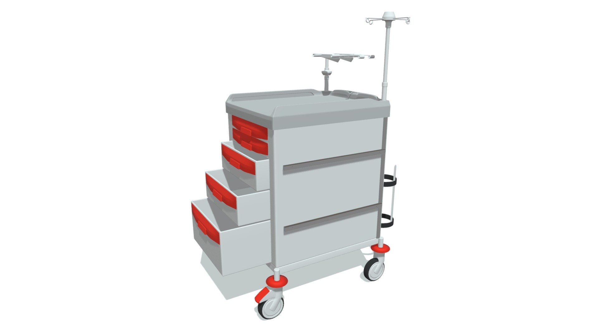 High quality 3d model of cleaning trolley 3d model