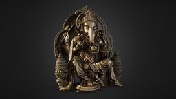 Epic Ganesha advanced, indian, historical, epic, god, quixel, ganesha, metal, scanned, golden, photometry, pbr-texturing, pbr-materials, inciprocal