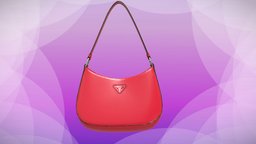 womans prada brushed shoulder bag modern, red, style, leather, luxury, fashion, bag, handle, accessory, woman, shoulder, handbag, carry, prada, fashionable, 3d, pbr, female, lady