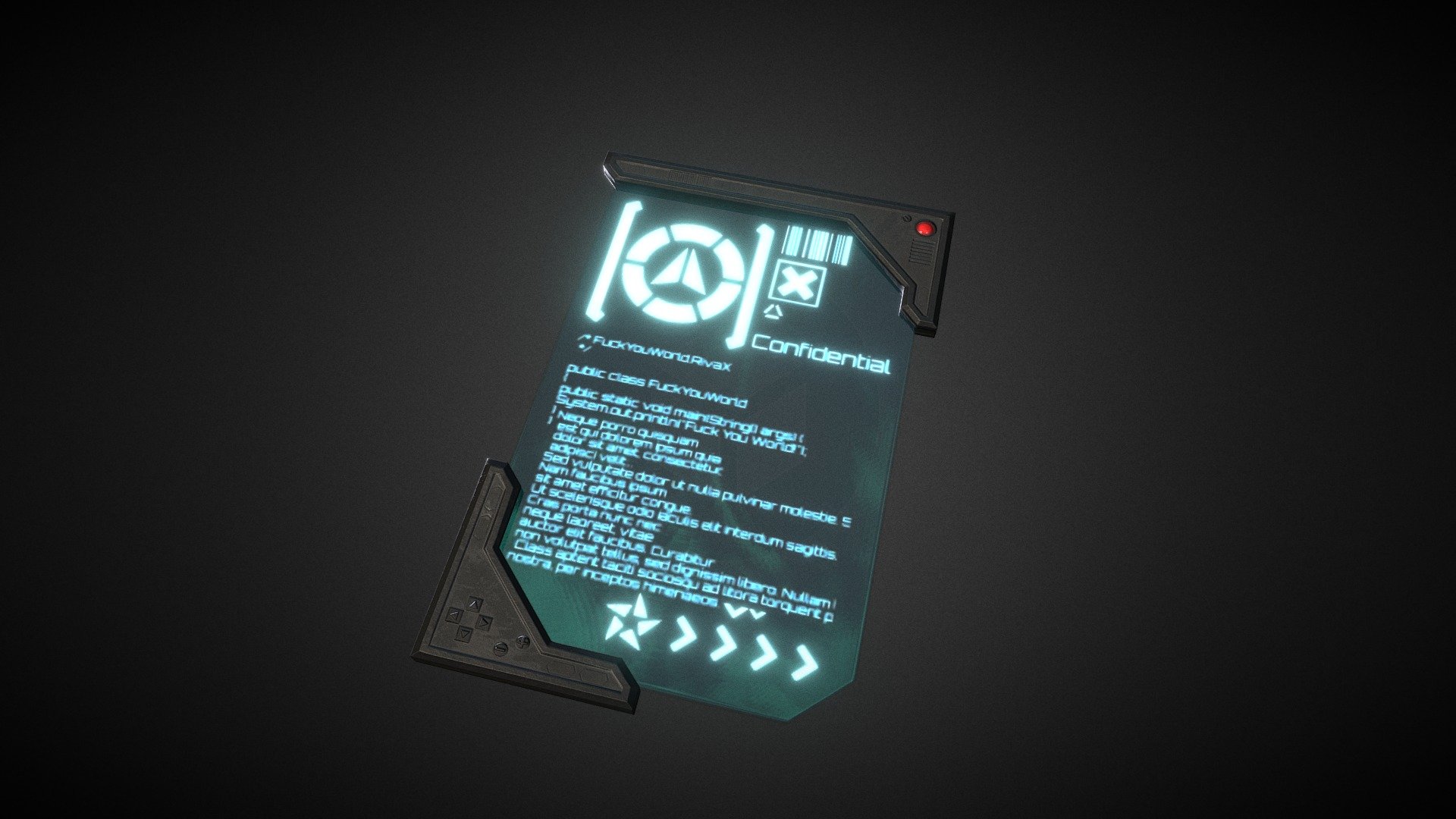 A simple low poly sci fi tablet made for a larger scene(wip) - Low Poly Sci-Fi Tablet - Download Free 3D model by Snooze 3d model