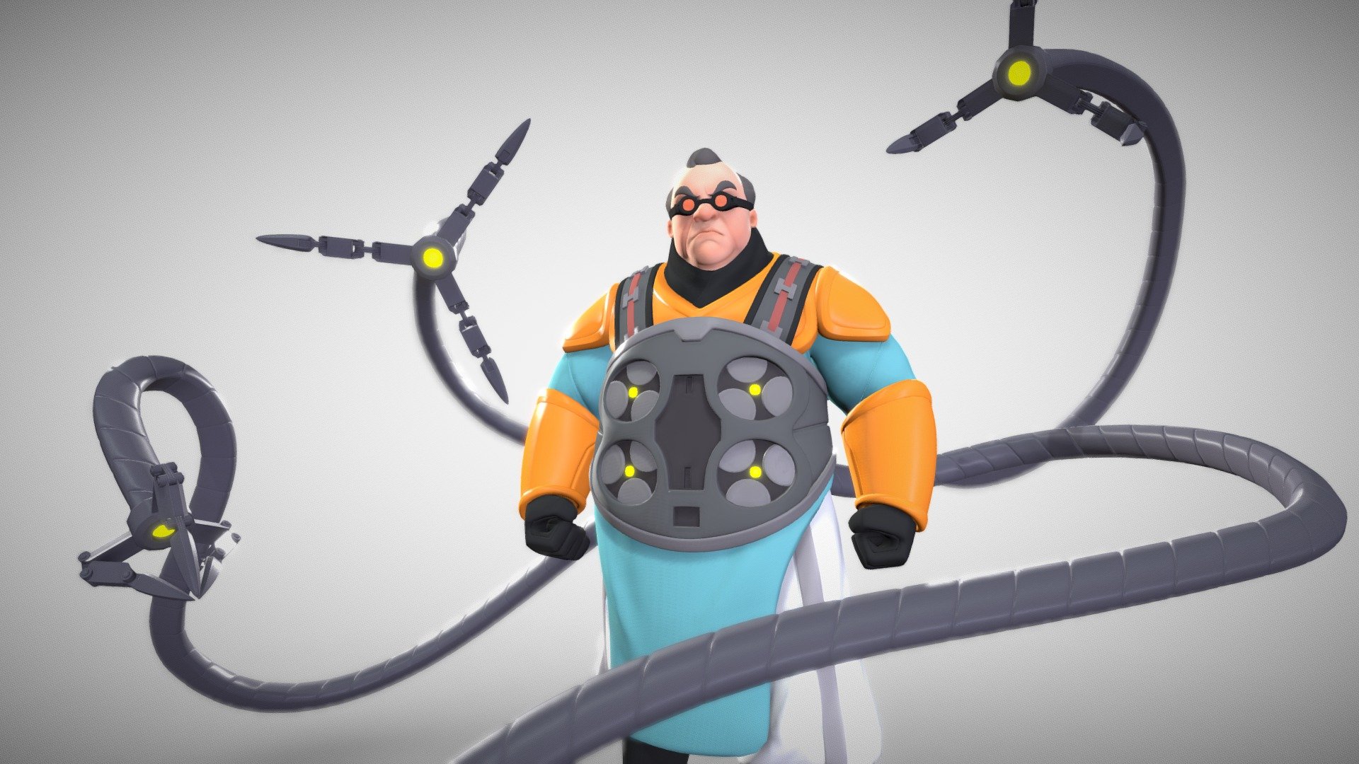 Otto Octavius alias Doctor Octopus, revisited in Disney Infinity style.
Inspired by a beautiful illustration by Valerio Buonfantino https://www.artstation.com/artwork/aRgAz0 - Doctor Octopus - 3D model by Roberto Digiglio (@voilola) 3d model