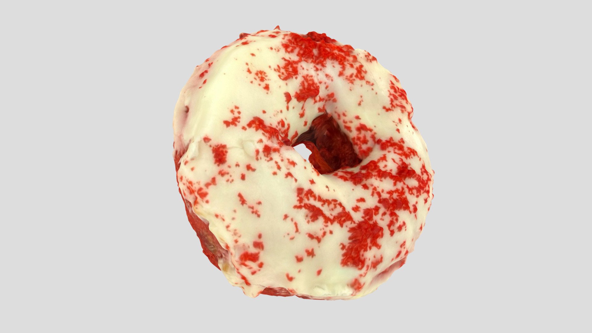 Red velvet donut 3D model scanned using photogrammetry on an iphone. This goes great with coffee, and breakfast or dessert scenes. Suitable for environments, props, etc. Created with Polycam - Red Velvet Donut - 3D model by Cam Cottrill (@camcottrill) 3d model