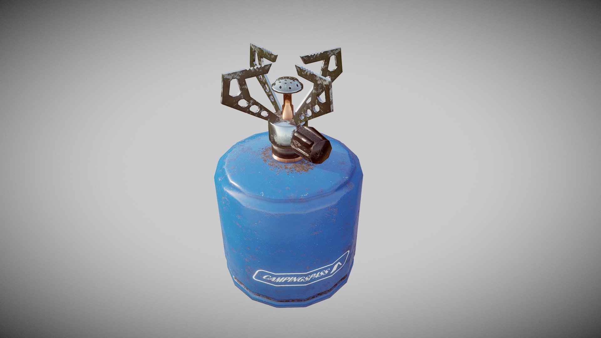 pbr based low poly 3d model of a camping gas stove for use at a camping site - camping gas stove - 3D model by kawetofe 3d model