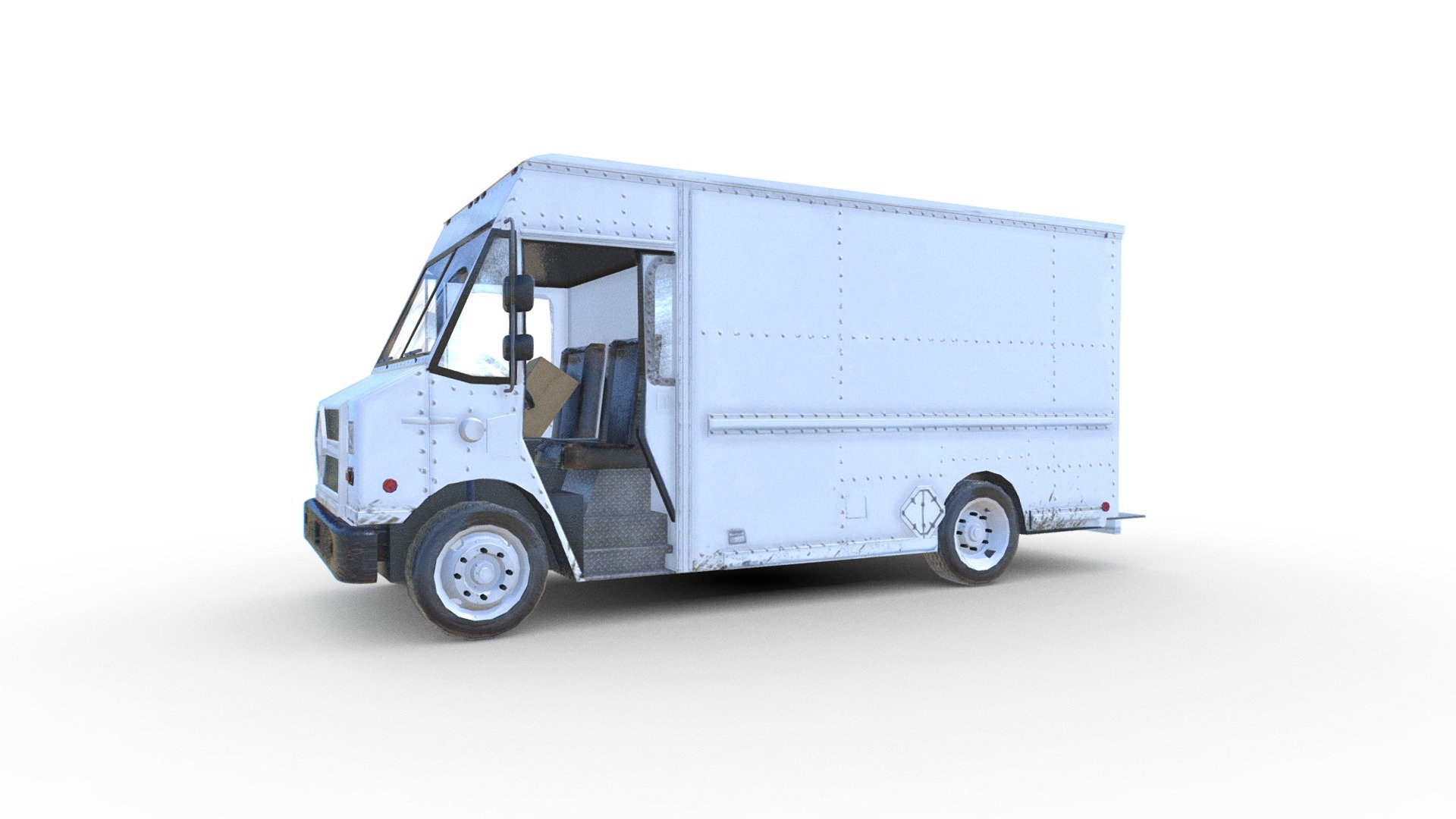 Generic White Post Truck Photorealistic 3d Model - Mail Truck Generic White - Buy Royalty Free 3D model by Omni Studio 3D (@omny3d) 3d model
