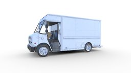 Mail Truck Generic White truck, van, post, realtime, logistics, mail, realistic, foodtruck, fedex, lowpoly, posttruck