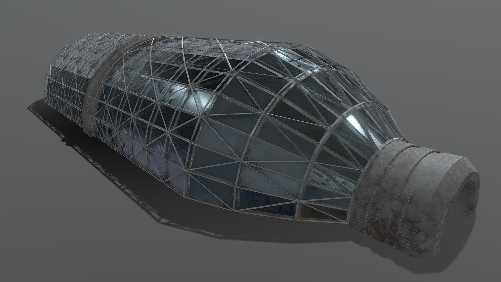 SCI-FI BIO-ZONE HANGER

Modelled in Blender 2.93

Textured with Substance Painter 2

Fbx &amp; Obj + All Texture Files provided

All Modifiers Closed

4K Maps:

BaseColor

Metallic

Roughness

Normal

Height Maps also provided should you wish to use them

Polycount:

V: 5,552

F: 8,342

T: 16,692

Scale: 1.000

Height: 7.65m

Width: 14.9m

Depth: 50.0m

Origin Point Of Hanger: Centre Of Mass

Nice Asset to add to your Sci-Fi Scene

Please note if you wish to use Blenders EEVEE Render Engine:

You may need to go into the Render Properties Tab - Performance - Enable High Quality Normals

Hope you like the Model 

Any queries please do get in touch

Thanks for your interest &amp; Support!

MagicCGIStudios - Sci-Fi Bio Zone Hanger - 3D model by MagicCGIStudios 3d model