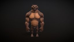 Bearkoff bear, character, lowpoly, stylized, gameready