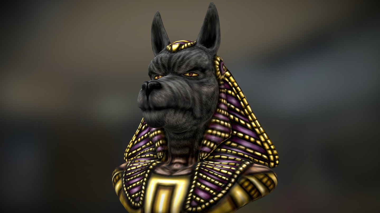 Anubis egyptian god bust - Anubis - Download Free 3D model by fpernudo 3d model