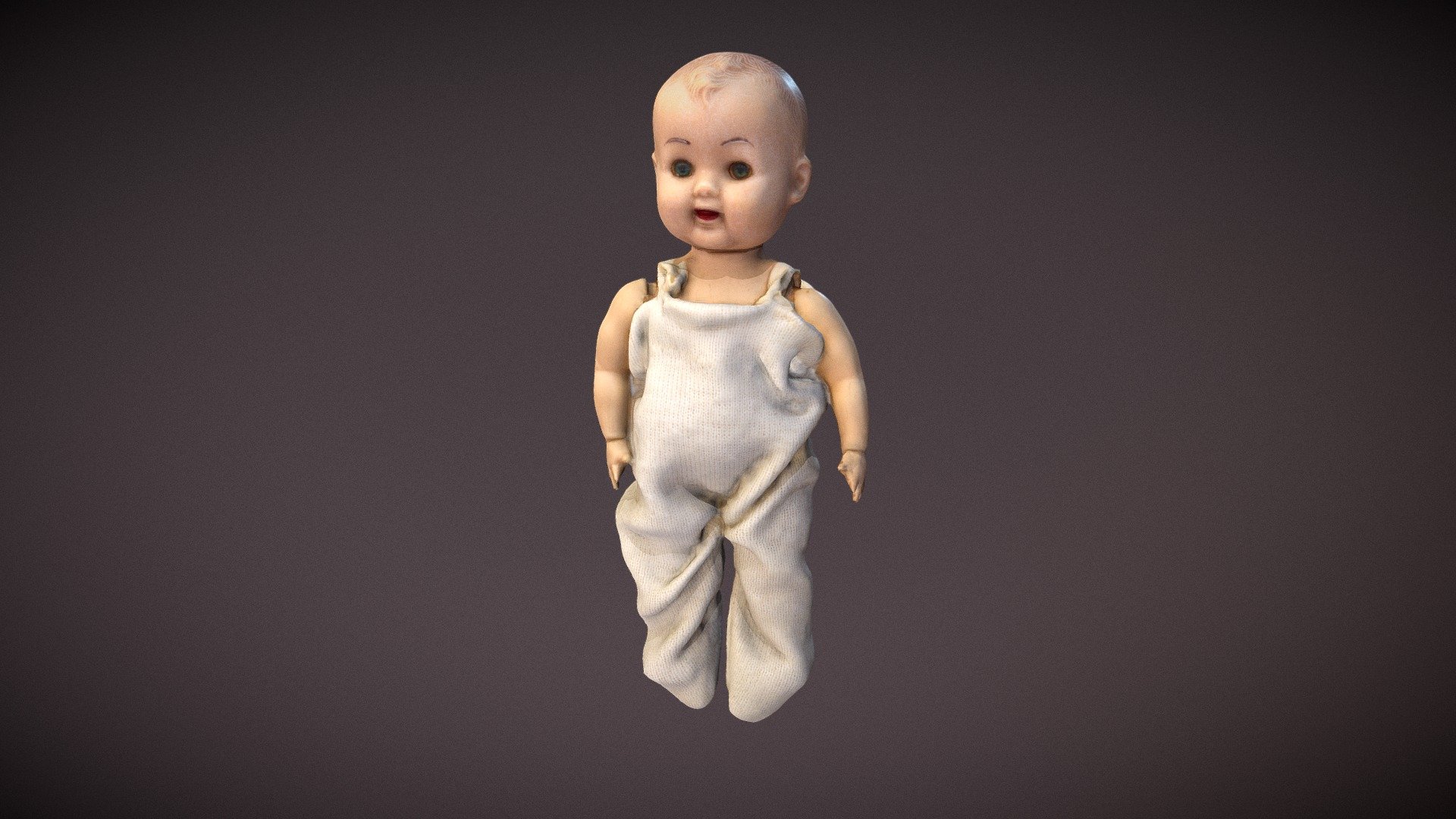 A creepy little doll that i found at my mothers attic. The arms are dismembered, tied together with an rubber band inside. Photogrammetry with Photoscan, cleanup in Blender, retopology in Instant Meshes 3d model