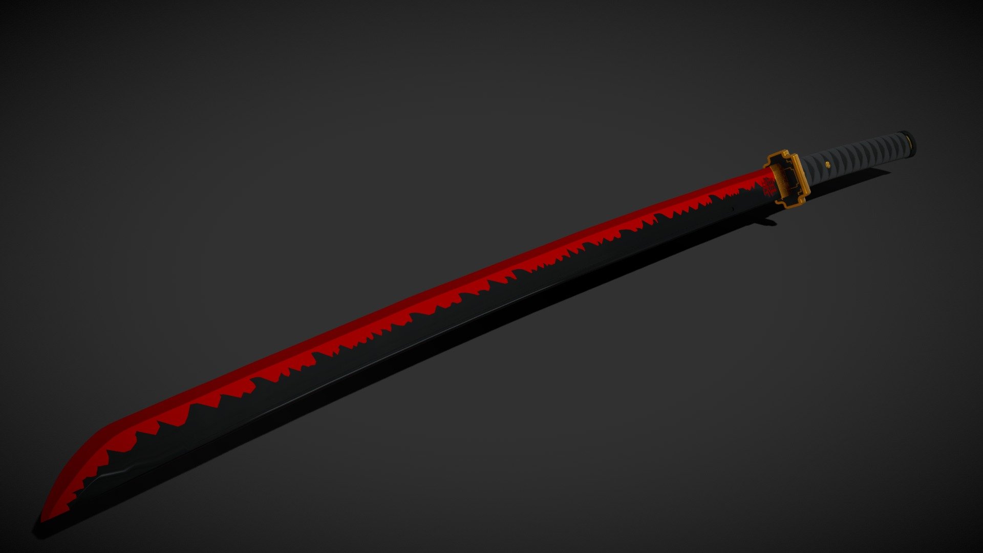 Quickly made this sword for practice inspired from demon slayer sword. And really should start to learn texuring&hellip; - Demon Slayer Themed Samurai sword - 3D model by Dylan (@DylanSpin) 3d model