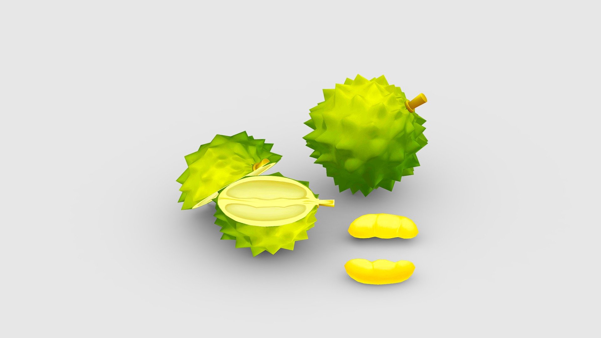 Cartoon cyan durian Low-poly 3D model - Cartoon cyan durian Low-poly 3D model - Buy Royalty Free 3D model by ler_cartoon (@lerrrrr) 3d model