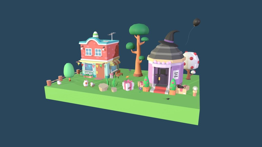 These low poly models are part of my “Cartoon Town - Low Poly Assets” pack, available on the Unity Asset Store. You can find more informations on my website ricimi.com or check out  gamevanilla.com 3d model