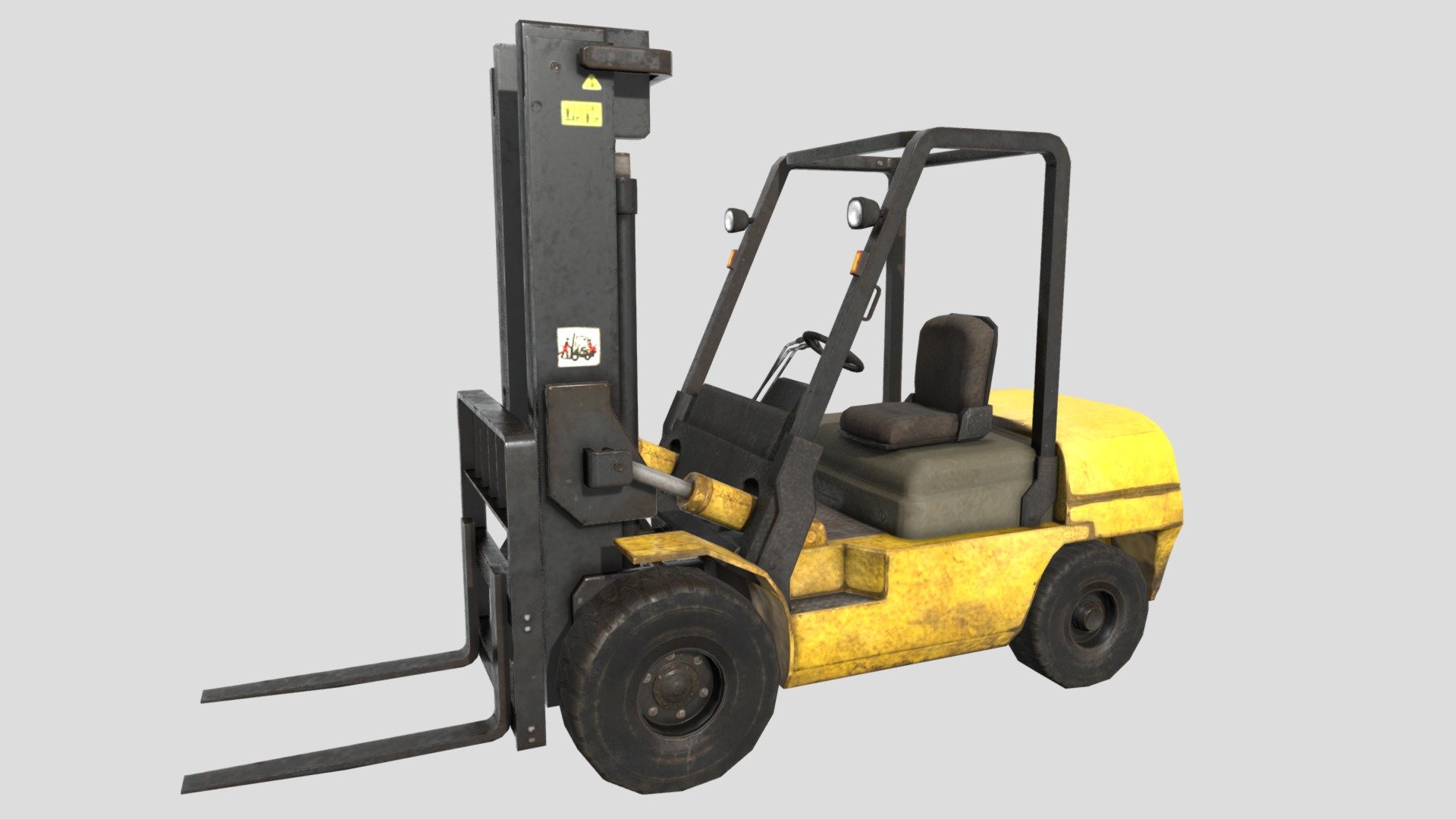 Forklift Truck
The model has an optimized low poly mesh with the greatest possible number of simplifications that do not affect photo-realism but can help to simplify it, thus lightening your scene and allowing for using this model in real-time 3d applications.

Real-world accurate model.  In this product, all objects are ERROR-FREE and All LEGAL Geometry. Subdivisions are not required for this product.

Perfect for Architectural, Product visualization, Game Engine, and VR (Virtual Reality) No Plugin Needed.

Format Type




3ds Max 2017 (standard shader)

FBX

OBJ

3DS

Texture

1 material used. 1 different sets of textures:




Diffuse

Normal

Specular

Gloss

AO

Emissive

Specular n Gloss [.tga additional texture]

You might need to re-assign textures map to model in your relevant software - Forklift Truck - Buy Royalty Free 3D model by luxe3dworld 3d model
