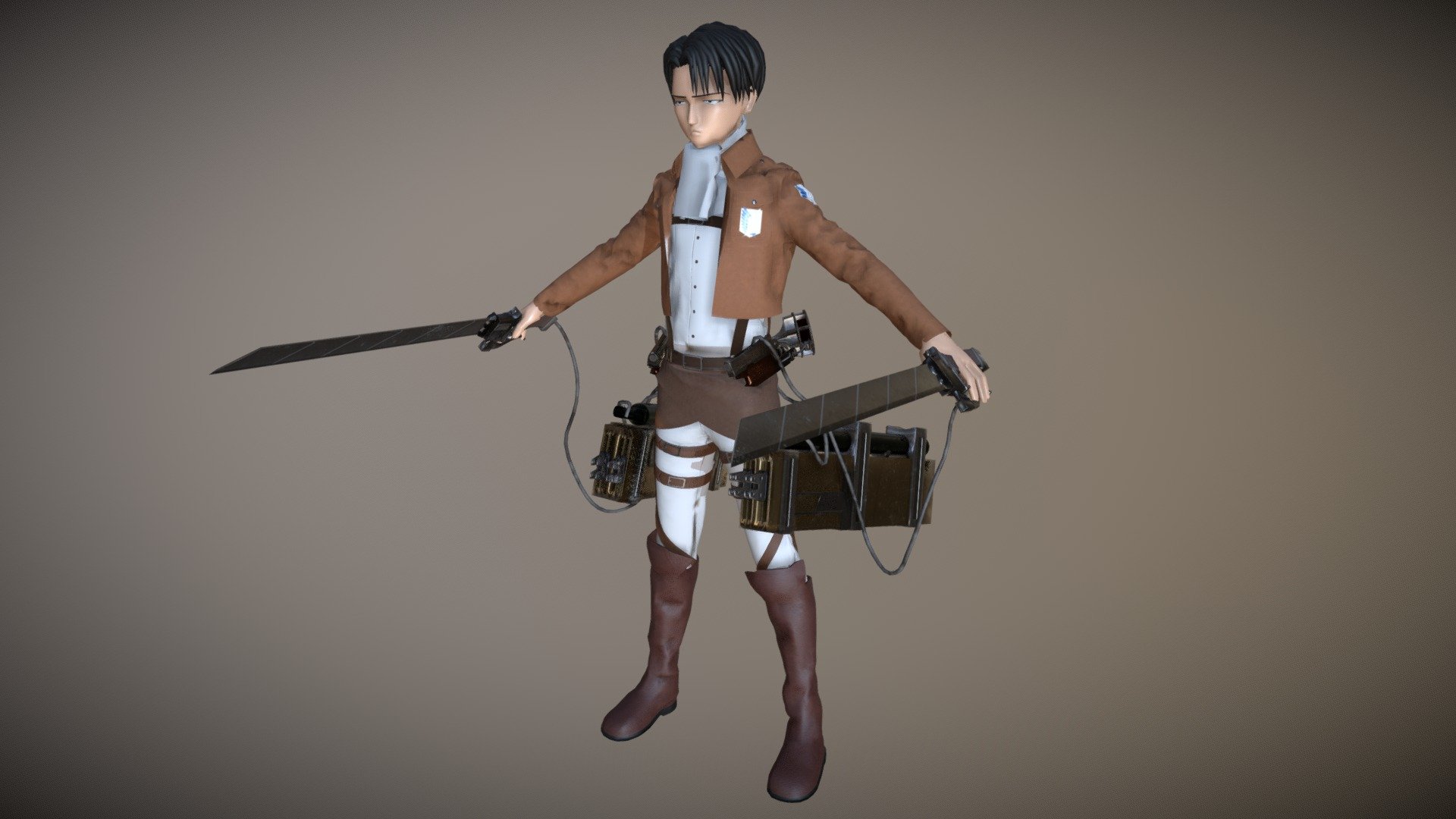 Character from Attack On Titan. Levi Ackerman
Created on Autodesk Maya, Substance Painter and Marvelous Designer.

Hope you like it! - Levi Ackerman Attack On Titan - 3D model by amiruler 3d model