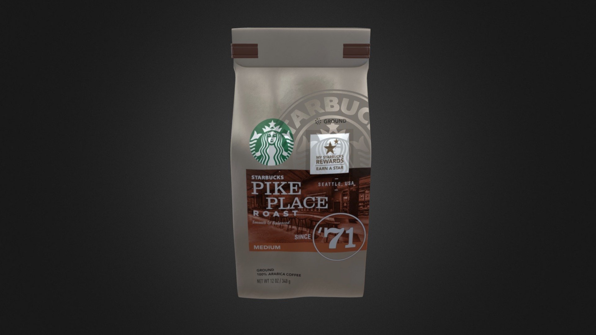 Starbucks Foil Coffee Bag - Coffee Bag - 3D model by morardesign 3d model