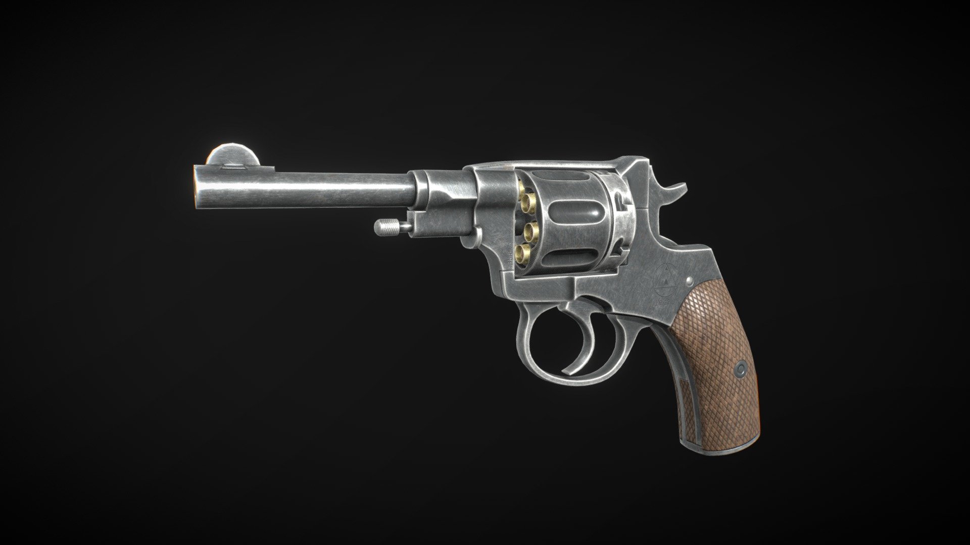 Nagant M1895 Revolver Game model - Nagant M1895 Revolver - 3D model by yon4z 3d model