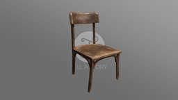 1900 Old chair wooden, seat, dirty, old, 1900, 1920, 20s, substancepainter, substance, chair, wood