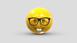 Apple Nerd Face face, set, apple, messenger, smart, pack, collection, icon, vr, ar, smartphone, android, ios, samsung, phone, print, logo, cellphone, facebook, emoticon, emotion, emoji, chatting, animoji, asset, game, 3d, low, poly, mobile, funny, emojis, memoji