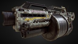 PBR Grenade Launcher (Cammo Skin 1) grenade, rocketlauncher, launcher, rocket, grenadelauncher, weapon, unity, unity3d, 3d, lowpoly, scifi, futuristic, gun, modular, gameready