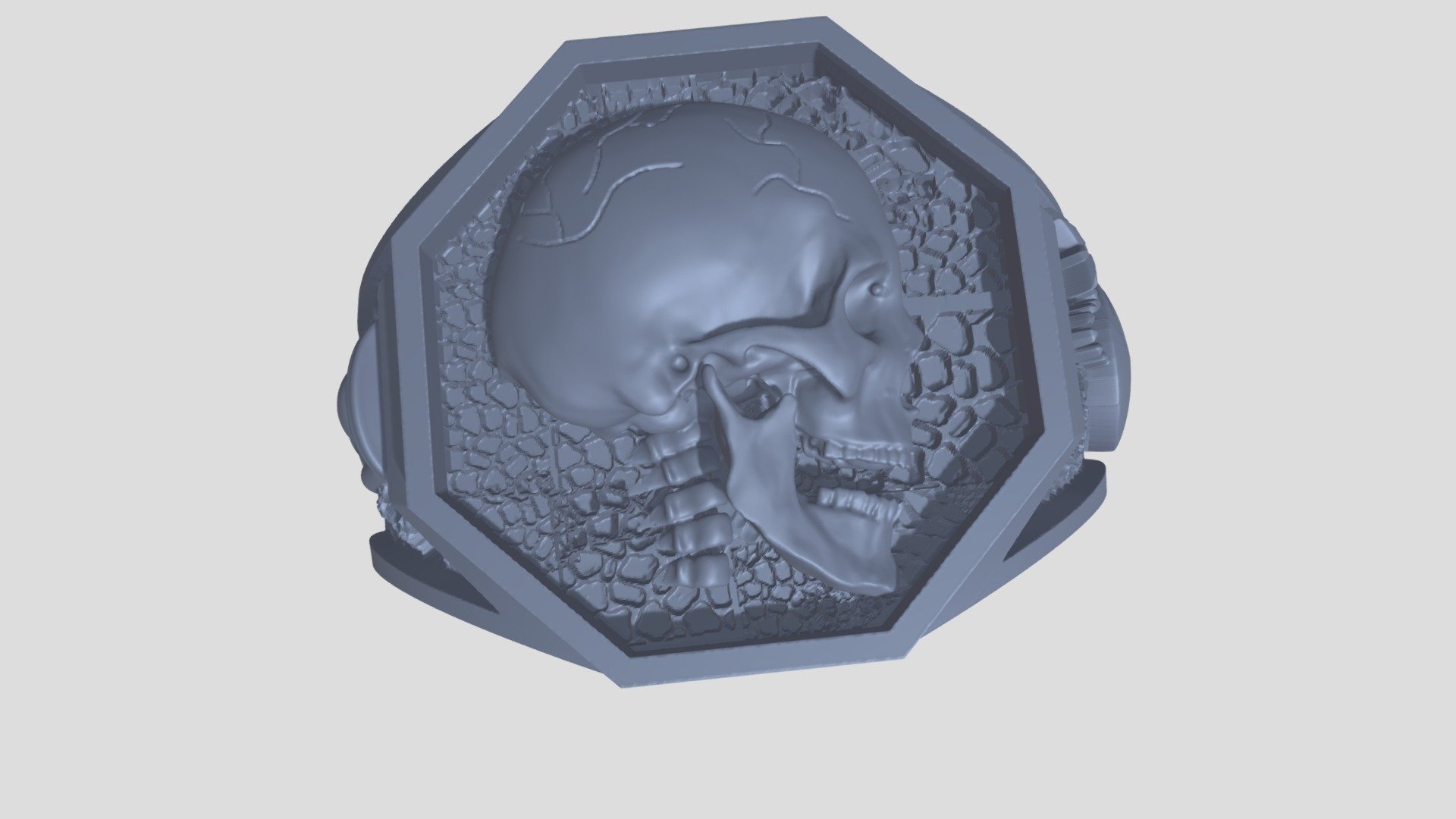 THIS IS A MEMENTO MORI RING. THE AMERICAN SIZE:1O 3d model